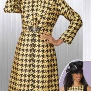 Lilly & Taylor Yellow/Black Couture Coat Dress